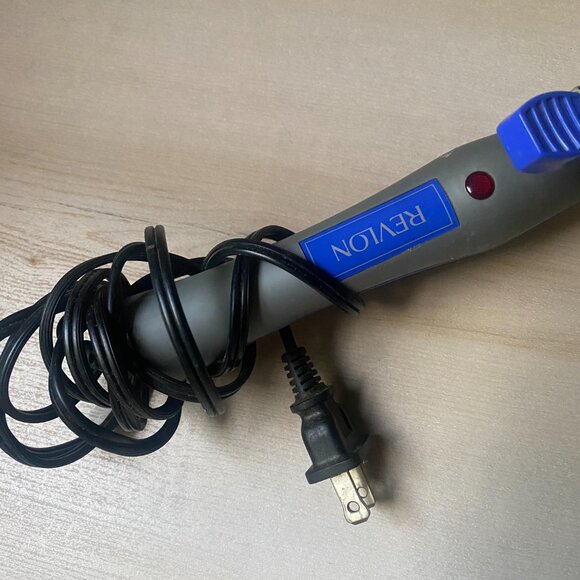 Revlon Blue Silver 1" barrel curling iron tested working easy 1 setting RVC029AF - Picture 3 of 7